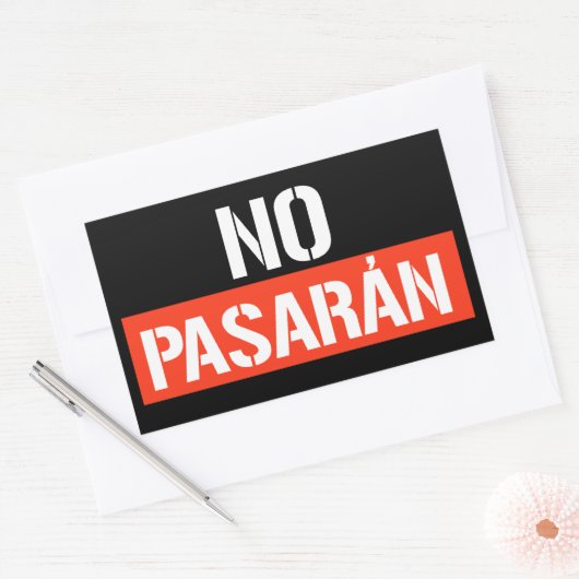 No Pasaran Rechthoekige Sticker (Envelop)