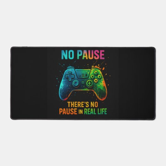 No Pause — Color Splash Gamer Controller Bureaumat (Voorkant)
