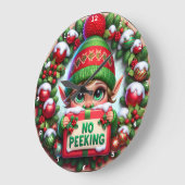 No Peking Elf" - Speelse kerstmuur Grote Klok (Hoek)