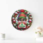 No Peking Elf" - Speelse kerstmuur Grote Klok (Huis)
