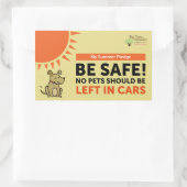 No Pets Should Be Left In Cars - My Summer Pledge Rechthoekige Sticker (Tas)