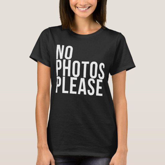 No photos please t-shirt (Voorkant)