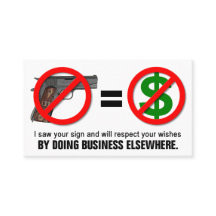 "No Pistolen No Money" Missouri CCW Visitekaartje 