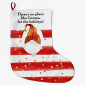 No Place Like Gnome Custom Christmas Stocking Grote Kerstsok (Voorkant)