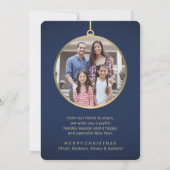 No Place Like Home 2 Foto Marine en Gouden Kerst Feestdagenkaart (Achterkant)