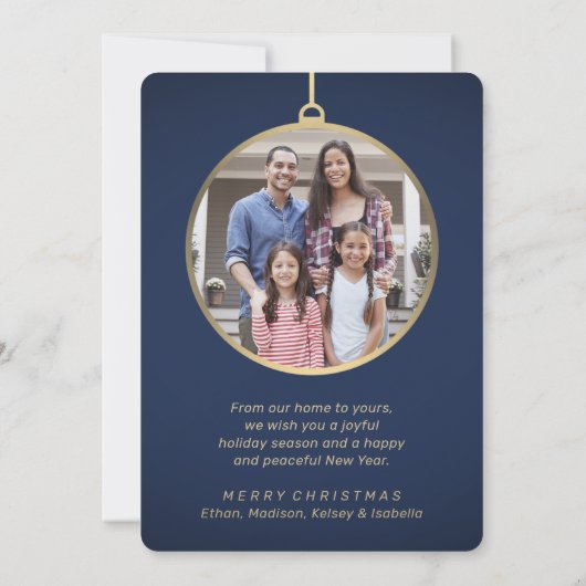 No Place Like Home 2 Foto Marine en Gouden Kerst Feestdagenkaart (Achterkant)