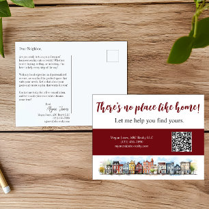 No Place Like Home Vastgoed Burgundy Marketing Briefkaart