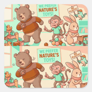 No Plastic Crew – Sticker met cute dier