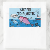 No Plastic Rechthoekige Sticker (Tas)