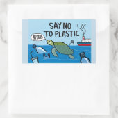 No Plastic Rechthoekige Sticker (Tas)
