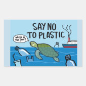 No Plastic Rechthoekige Sticker (Voorkant)