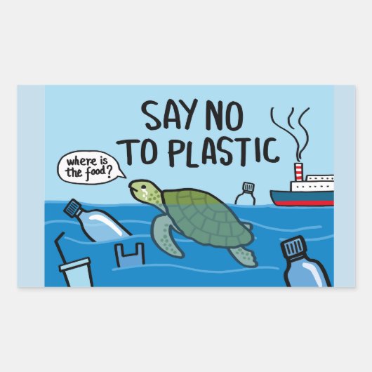 No Plastic Rechthoekige Sticker (Voorkant)