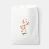 No podemos esperar mas Lindo oso Rosa Baby shower Bedankzakje (Voorkant)