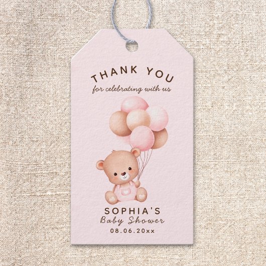 No podemos esperar mas Lindo oso Rosa Baby shower Cadeaulabel