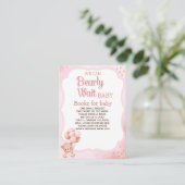 No podemos esperar mas Lindo oso Rosa Baby shower Informatiekaartje (Staand voorkant)