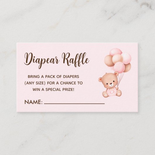 No podemos esperar mas Lindo oso Rosa Baby shower Informatiekaartje (Voorkant)