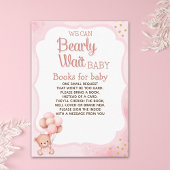 No podemos esperar mas Lindo oso Rosa Baby shower Informatiekaartje