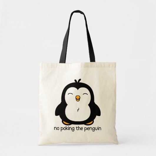 No Poking The Penguin Drawing Tote Bag (Voorkant)