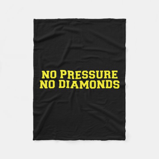 No Pressure No Diamonds Athlete Gym Motivation  Fleece Deken (Voorkant)