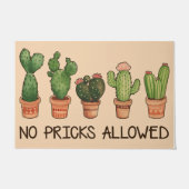 No Pricks Allowed Doormat / Cactus Welcome Mat  (Voorkant)