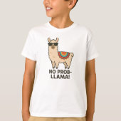 No Prob-Llama Cool Beige Llama Design T-shirt (Voorkant)