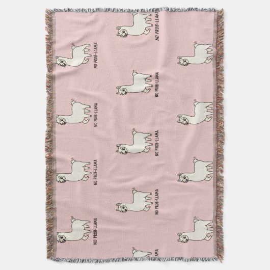 "No Prob-Llama" Cute Llama Doodle - Chill Vibe Deken (Voorkant Verticaal)