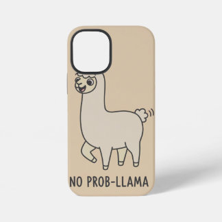 "No Prob-Llama" Cute Llama Doodle - Chill Vibe iPhone 12 Mini Hoesje