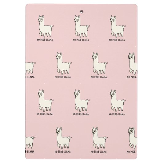 "No Prob-Llama" Cute Llama Doodle - Chill Vibe Klembord (Achterkant)