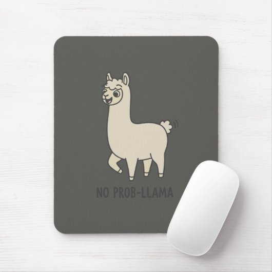 "No Prob-Llama" Cute Llama Doodle - Chill Vibe Muismat (Met muis)