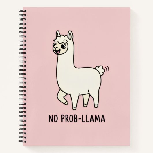 "No Prob-Llama" Cute Llama Doodle - Chill Vibe Notitieboek (Voorkant)