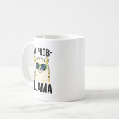 No-Prob-Llama Funny Cool Llama Pun Koffiemok (Voorkant links)
