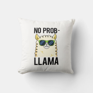 No-Prob-Llama Funny Cool Llama Pun Kussen