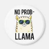 No-Prob-Llama Funny Cool Llama Pun Magneet (Voorkant)