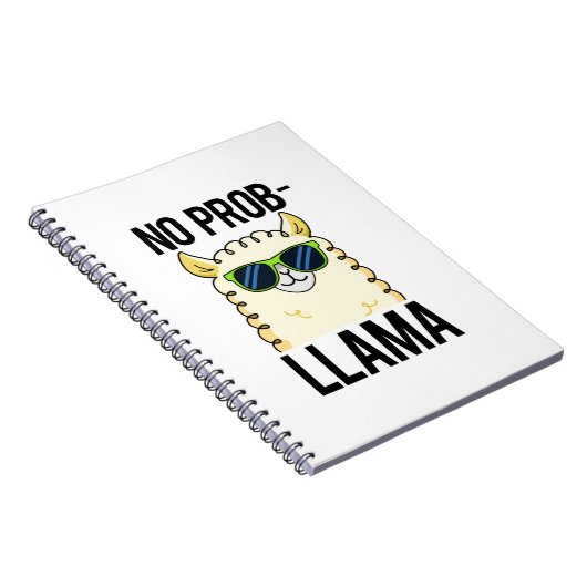 No-Prob-Llama Funny Cool Llama Pun Notitieboek (Rechterzijde)
