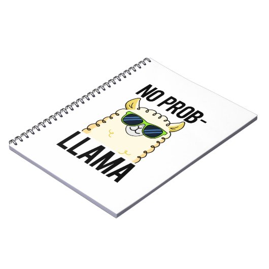 No-Prob-Llama Funny Cool Llama Pun Notitieboek (Linkerzijde)
