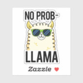 No-Prob-Llama Funny Cool Llama Pun Sticker (Vel)
