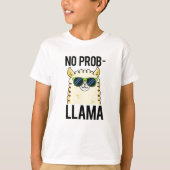 No-Prob-Llama Funny Cool Llama Pun T-shirt (Voorkant)