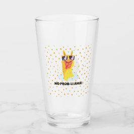 No-Prob-Llama Funny Cute Llama met sterren Glas