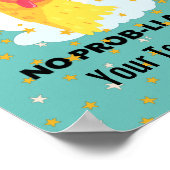 No-Prob-Llama Funny Cute Llama met sterren Poster (Hoek)