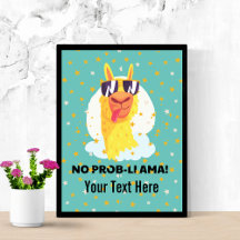 No-Prob-Llama Funny Cute Llama met sterren