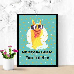 No-Prob-Llama Funny Cute Llama met sterren Poster