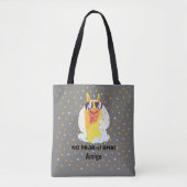 No-Prob-Llama Funny Cute Llama met sterren Tote Bag (Voorkant)