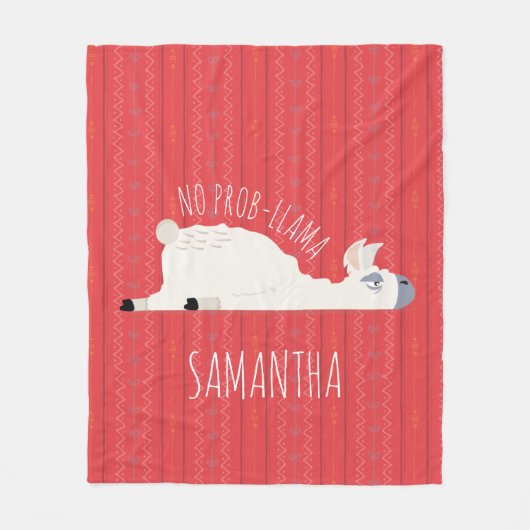 No Prob-Llama Funny Llama Blanket Fleece Deken (Voorkant)