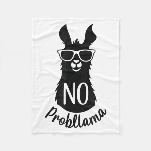 No Probllama Gift Humor Word Game Lama No Problema Fleece Deken (Voorkant)