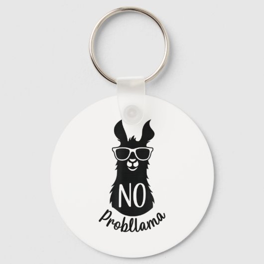 No Probllama Gift Humor Word Game Lama No Problema Sleutelhanger (Voorkant)