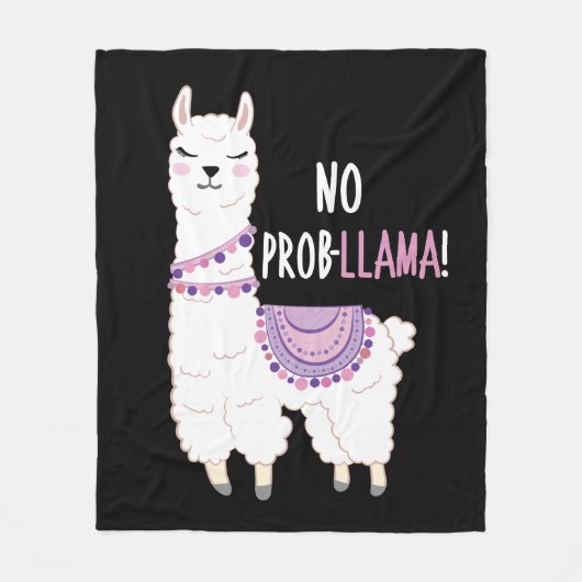 No Probllama Llama Fleece Deken (Voorkant)