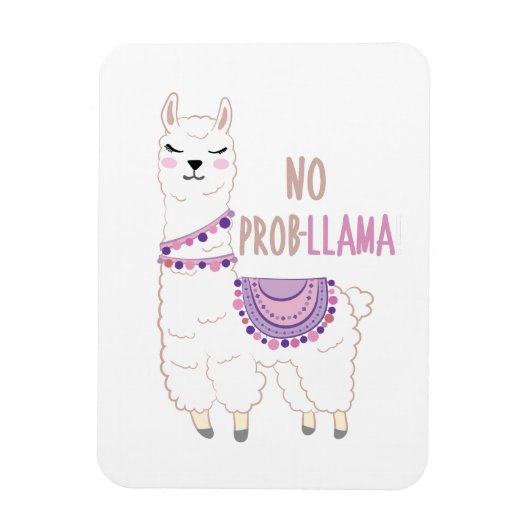 No Probllama Llama Funny Magneet (Verticaal)
