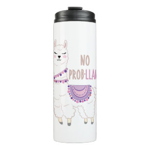 No Probllama Llama Funny Thermosbeker