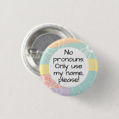 No Pronouns/Name Only Please in Pastel Doodle Ronde Button 3,2 Cm (Voorkant /achterkant)