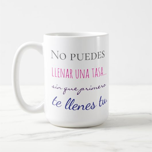 no puedes llenar una tasa sin que primero te llen koffiemok (Links)